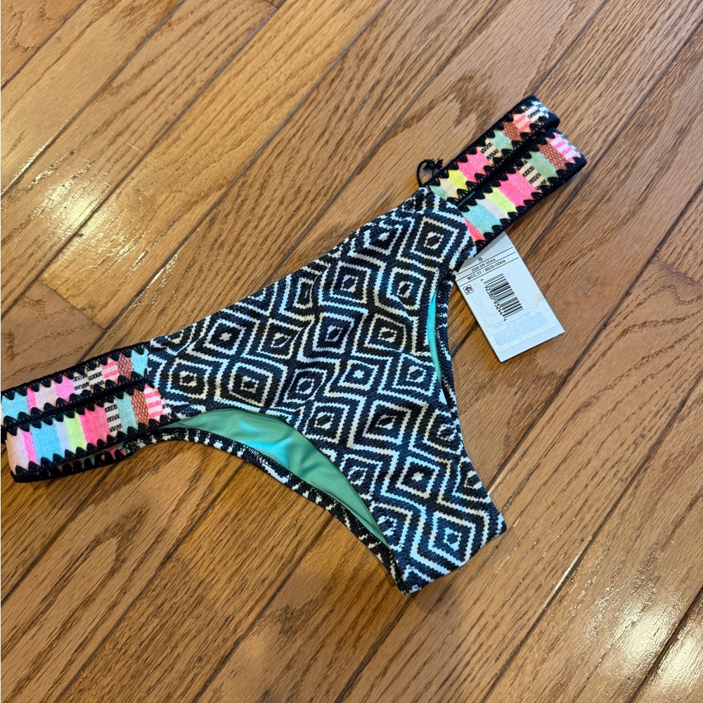 Shade & Shore Black and White Patterned Bikini Bottom